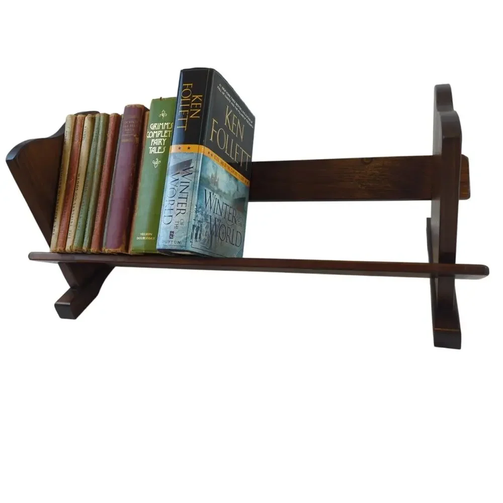 Vintage Wooden Book Trough Tabletop Book Stand